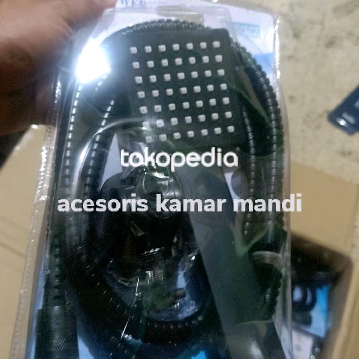 hand sower mandi hitam/sower mandi model kotak black komplit