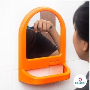 Claris Cermin Gantung Toscany Kaca Kamar Mandi Toilet Plastik Tembok