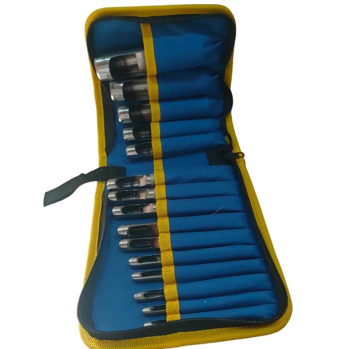 

Pahat Plong Set 15 Pcs - Pelubang Pembolong Karet Kulit Set 15 Pcs