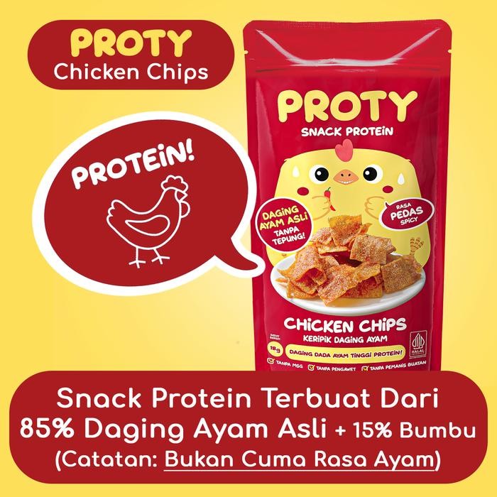 

Proty Pedas (Bundle 3) Snack Cemilan Protein Dada Ayam Chicken Chips