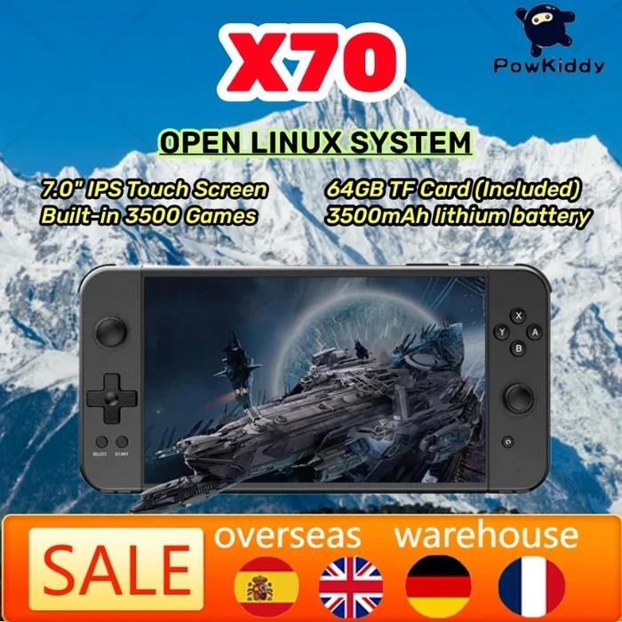 POWKIDDY X70 7-inch HD Screen Portable Retro Handheld Game Machine