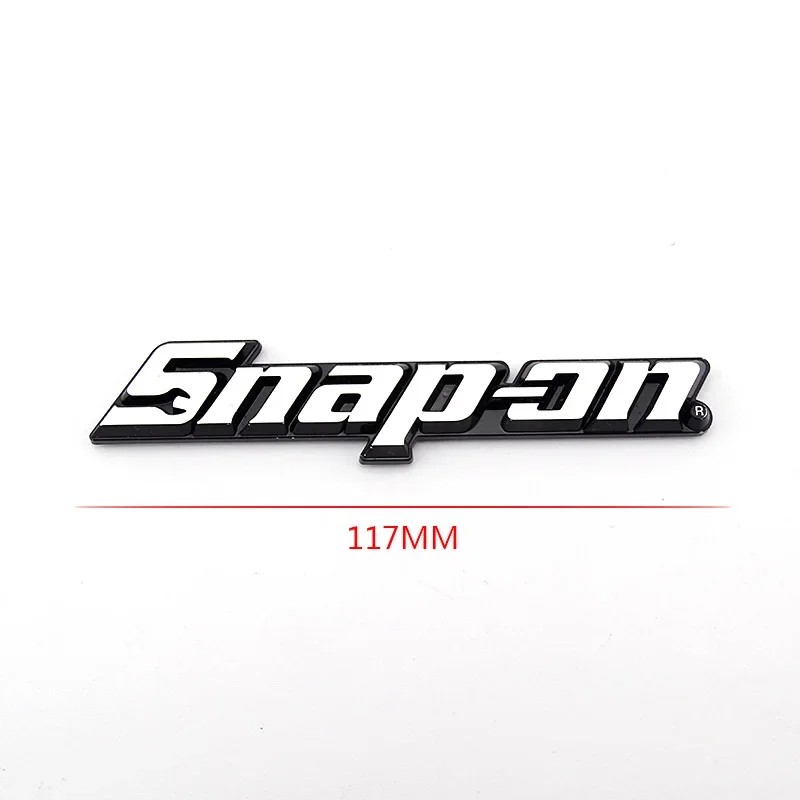 IMPORT ABS OEM 117mm Tools 3D Logo Chrome Silver Black Badges Emblem Snap On Tool Box Stickers Decal
