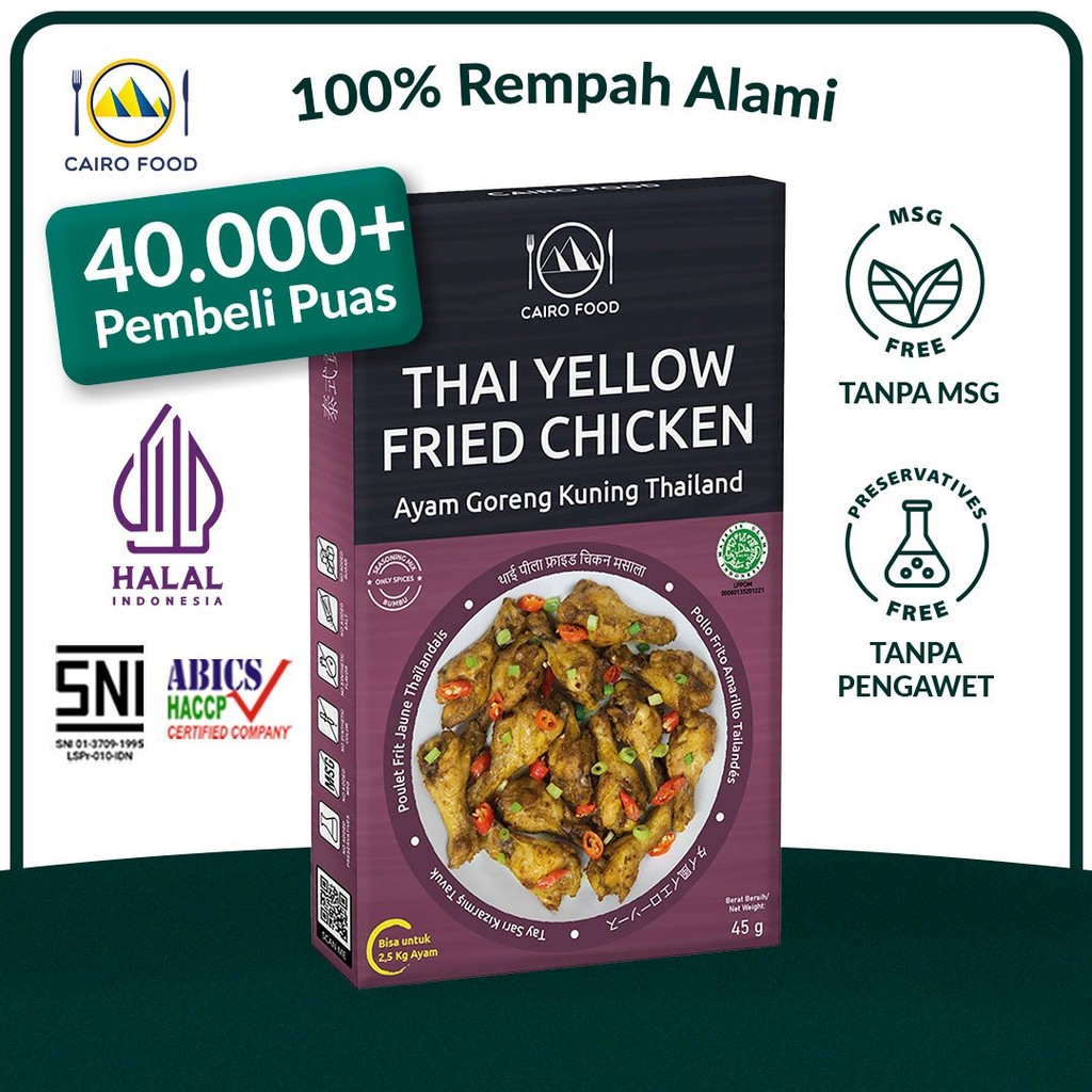 

Bumbu Ayam Goreng Kuning Thailand Spice Mix Sehat - Cairo Food
