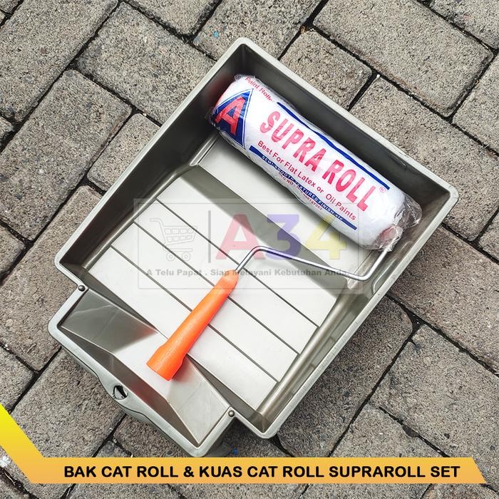 SET Bak cat kuas roll dan kuas cat roll 9 in