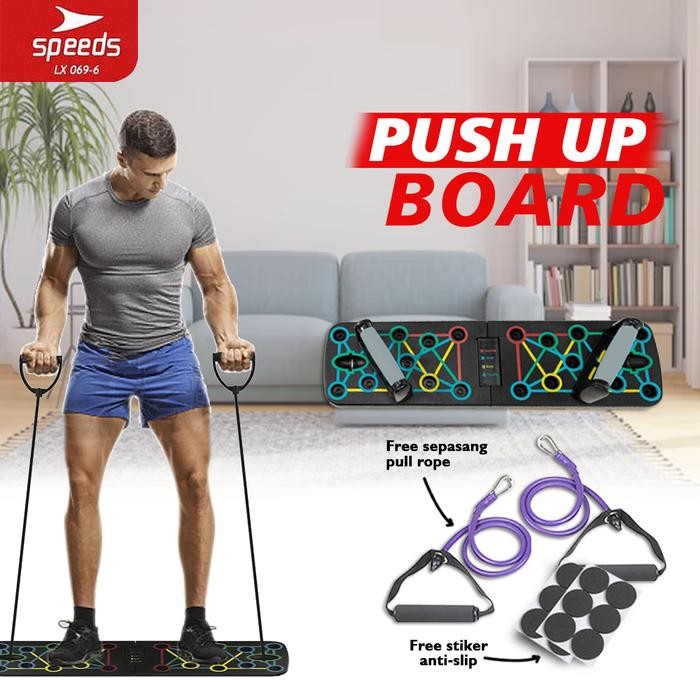 Speeds Push Up Board + Resistance / Push Up Stand Bar Alat Push Up Outdoor Portable 069-6