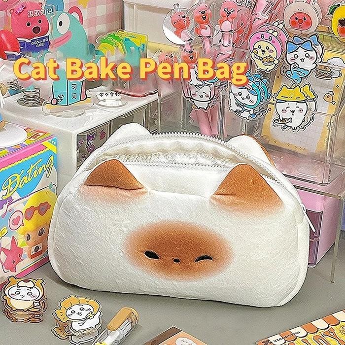 

Tempat pensil kucing kawaii plush pencil pen case bag kotak pensil lucu kapasitas besar