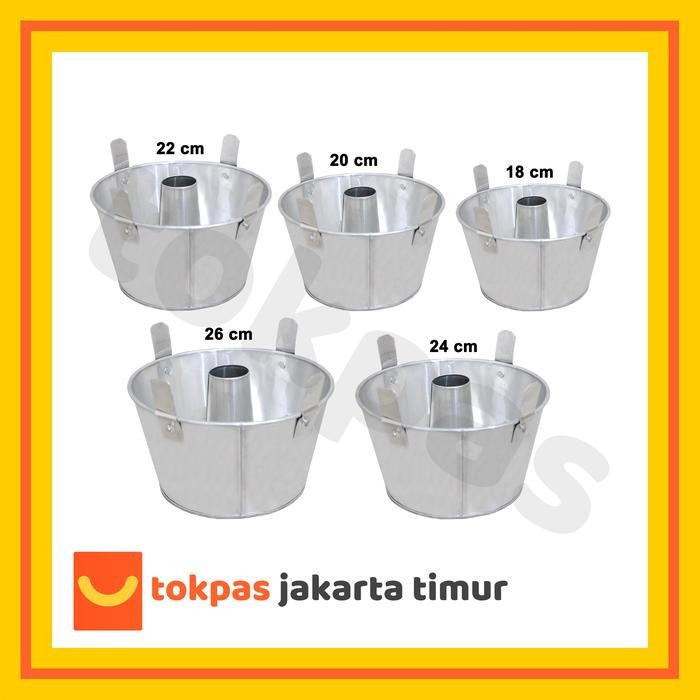 Loyang Chiffon Cake Bolu Sifon Kue Pandan Bongkar Pasang Aluminium Kitchenw Berkualitas Cantik Anti 