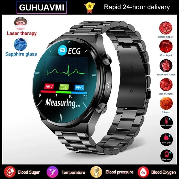 Smart Watch Tracker Laser Therapy Blood Pressure Oxygen blood Lipids