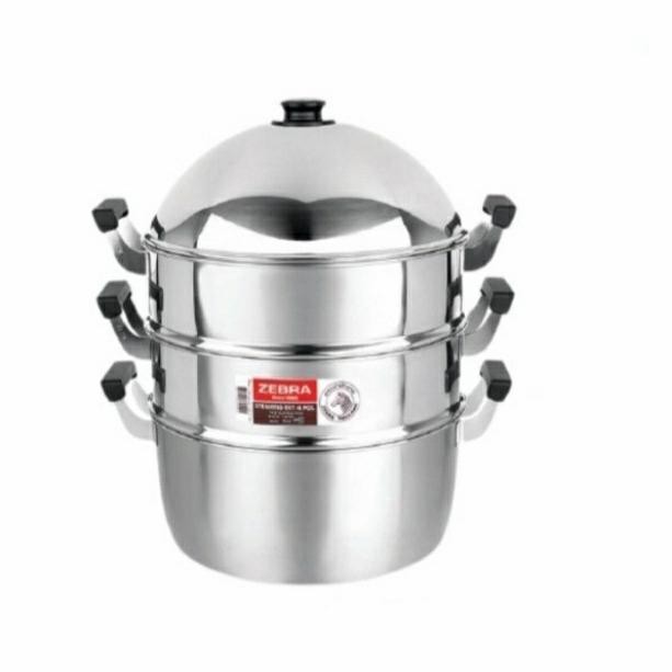 PREMIUM 4pcs steamer set zebra stainless SUS304 / panci kukusan stainless