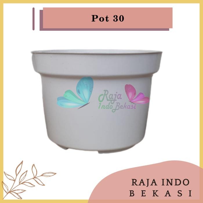 ern RAJA INDO Pot Bunga 30cm Putih 6pcs - Toko Pot Plastik Tanaman Hias Grosir Murah