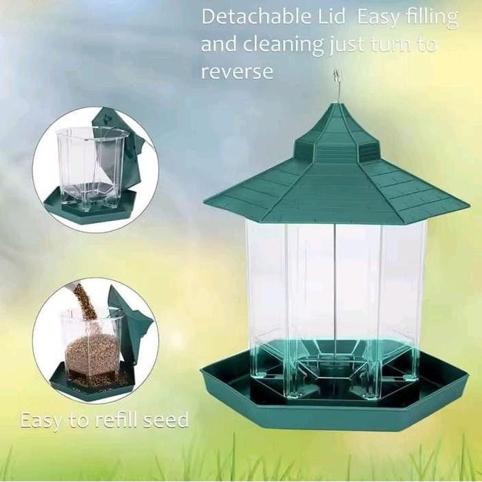PREMIUM Rumah Gazebo Gantung Tempat Makanan Burung Liar untuk Dekorasi