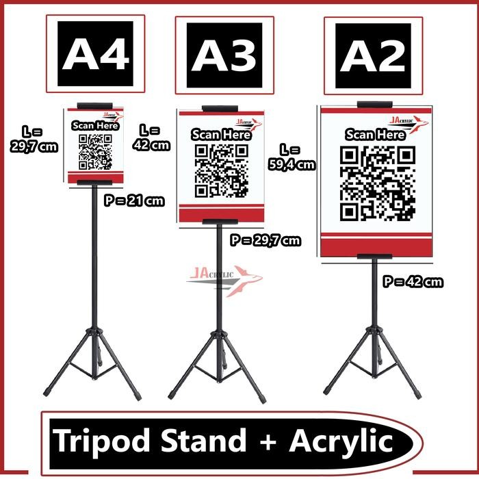 PREMIUM Tripod Banner / Tripod Stand Display / Tiang Barcode Peduli Lindungi
