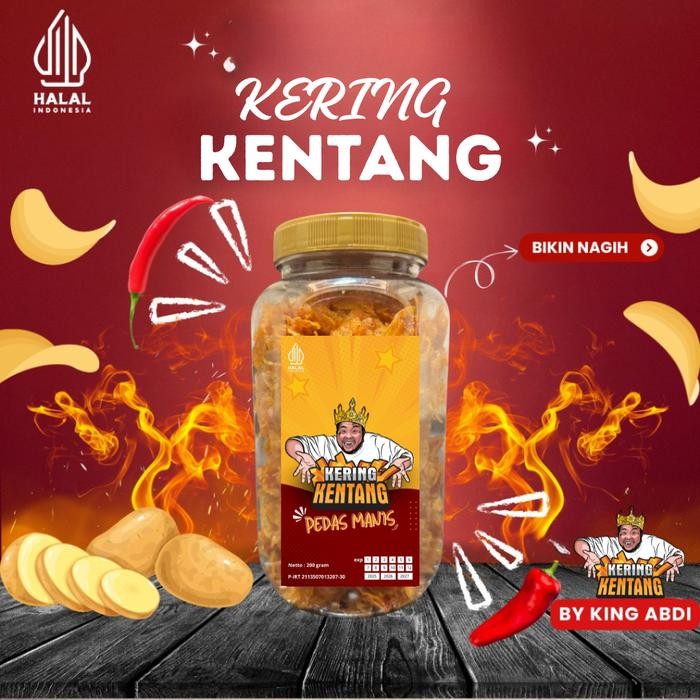 

PREMIUM Kering Kentang by King Abdi - Pedas Manis Original Kemasan Toples