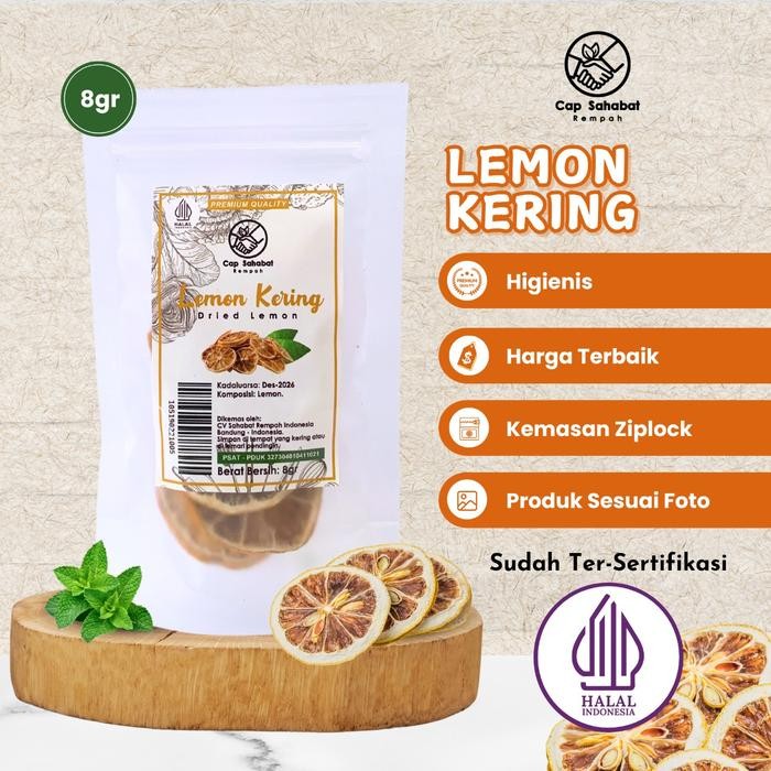 

PREMIUM 8gr Lemon Kering Iris / Dry Lemon Slice / Rempah / JSR / 100% Premium