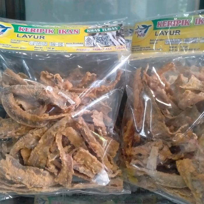 

PREMIUM Keripik Ikan Layur Enak Gurih dan Pedas Prima Rasa Khas Tuban Kering Food Snack Kerupuk