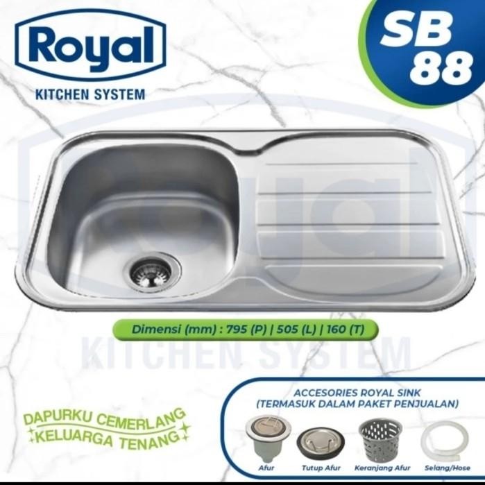PREMIUM bak cuci piring kitchen sink stainless ROYAL SB88