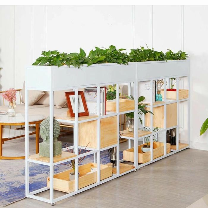 PREMIUM Rak Partisi Bunga Cafe Restoran Kantor - Model Industrial