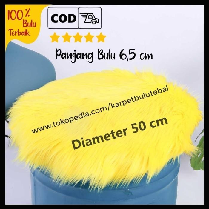 PREMIUM Taplak Meja Bulu Bulat Diameter 50cm Taplak Meja Bulat Bulu Korea