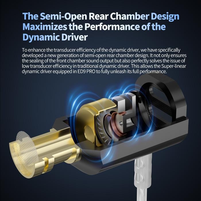 Kz Ed9 Single Dd In Ear Metal Earphone With C