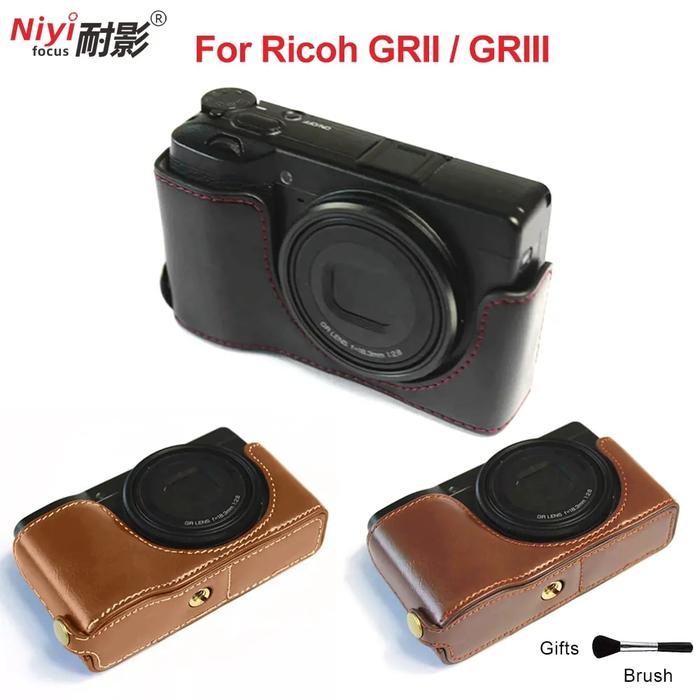 PU Leather Case Half Body Cover Camere Bag For Ricoh GRIII GR 2 GR-2