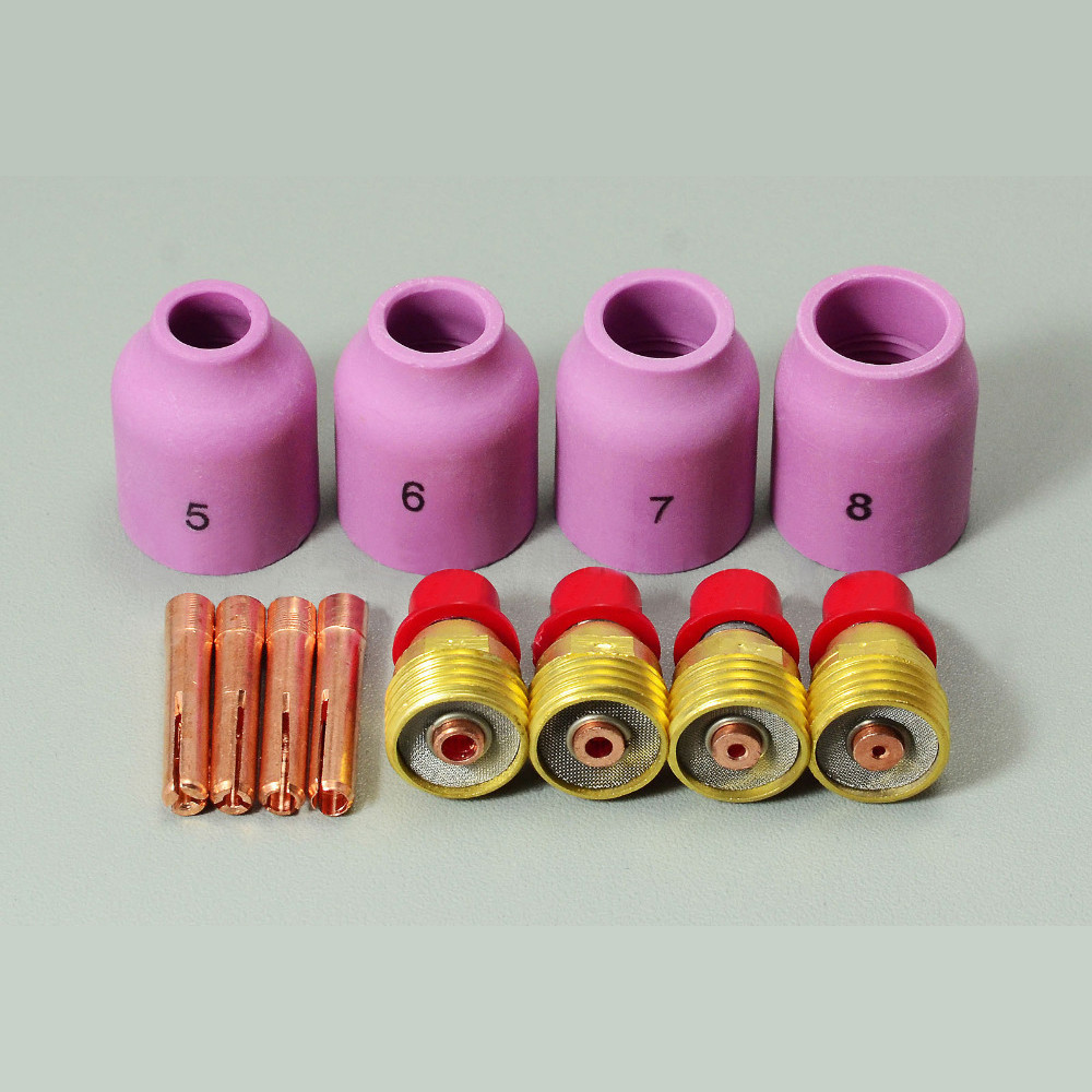 TIG KIT Gas Lens Alumina Nozzle Collet Bodies Fit TIG Welding Torch