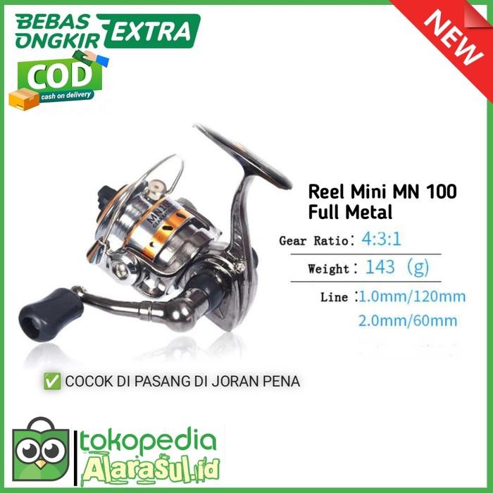 Reel Pancing Mini MN100 Full Metal Rill Mini Murah Berkualitas
