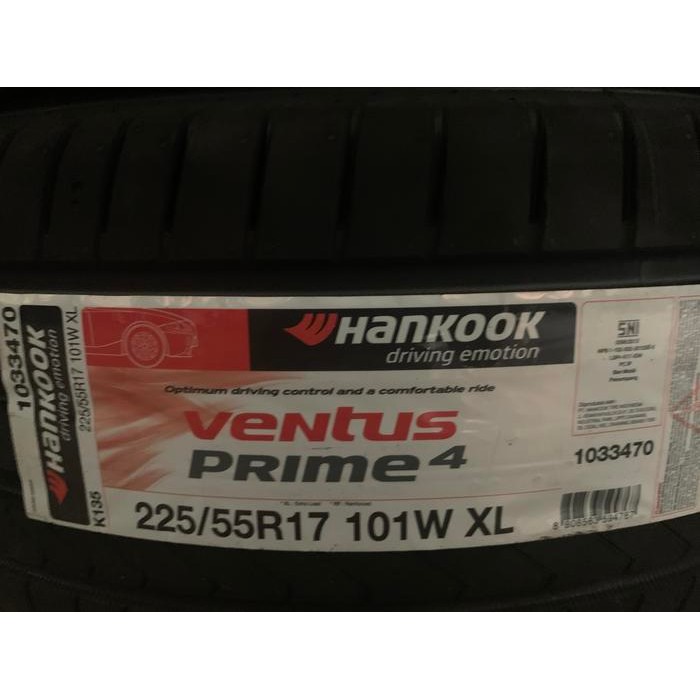 Ban Hankook 225/55 R17 Ventus Prime 4