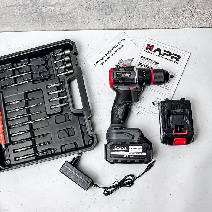 Bor Cordless APR japan 48V 13MM chuck besi impact drill grey edition