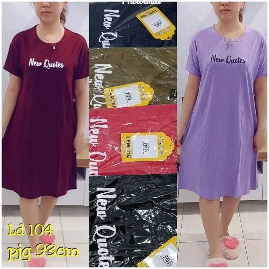 Daster Wanita Lemone Rayon Spandek Jatuh Adem Dress Katun Nyaman