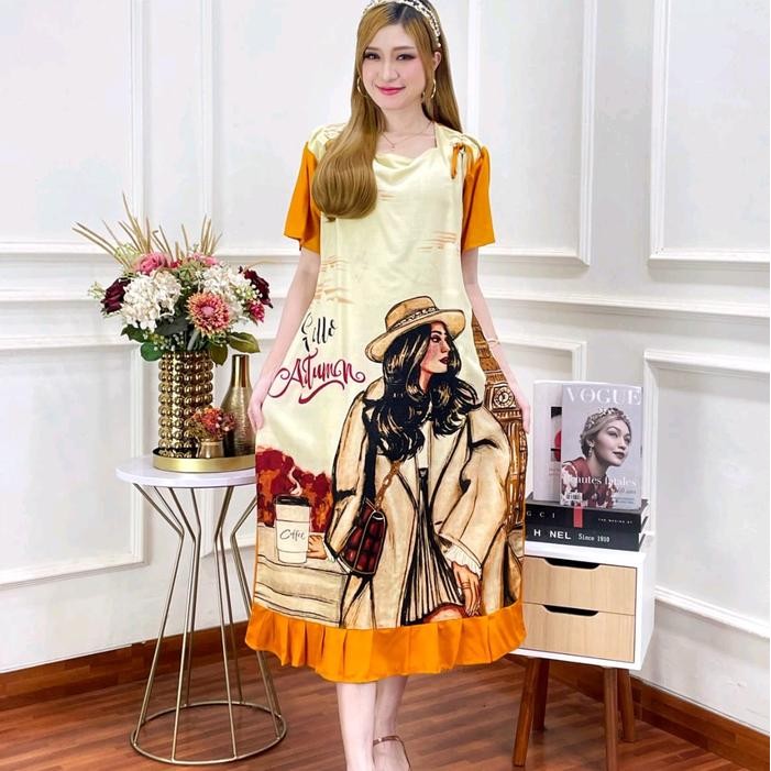 Daster sofia serut bahu Terbaru // dress wanita viral // daster Kekinian