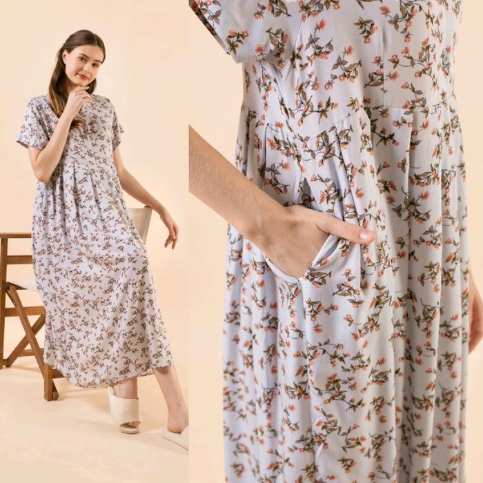 Daster Khalif's Sleepwear Homewear Cotton Bumil Busui Dress Panjang Wanita