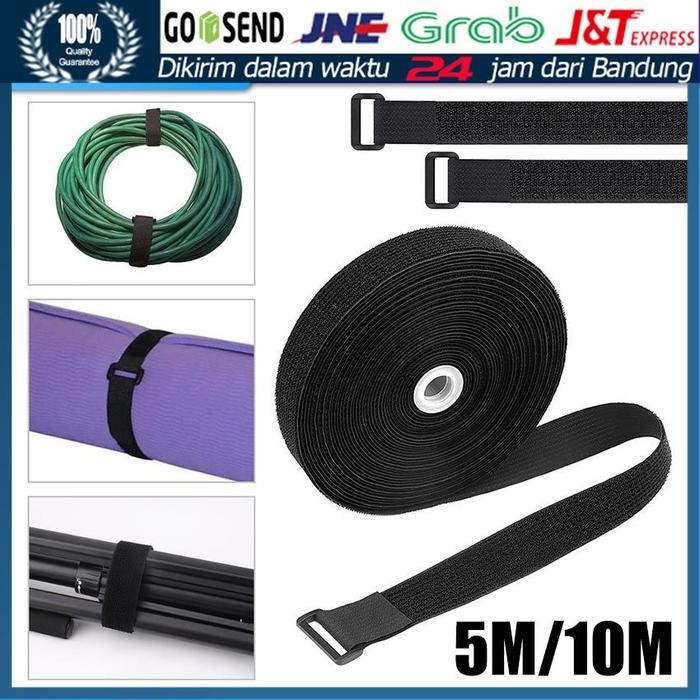 

10Meter Kabel Strap Pengikat Barang Hook&Loop Tali Cable Ties Pengikat