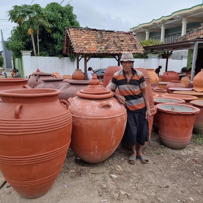 Gardening_Love Gerabah Gentong Besar Tanah Liat Untuk Tanaman Atau Tempat Air
