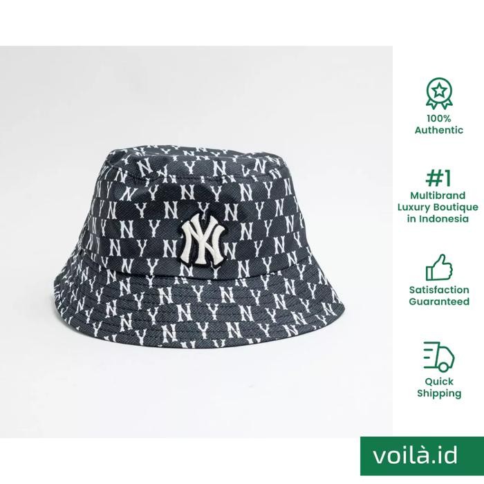 HOT PROMO Voilaid MLB NY Yankees Monogram Classic Reversible Bucket Hat Black - 3AHTM022N-50BKS