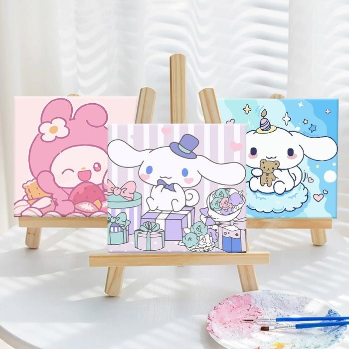 

SALE TERHOTT BAMBINO PAINT BY NUMBER 20X20 DIY PAINTING KIT KARTUN SANRIO LUCU CANVAS PAINTING SET