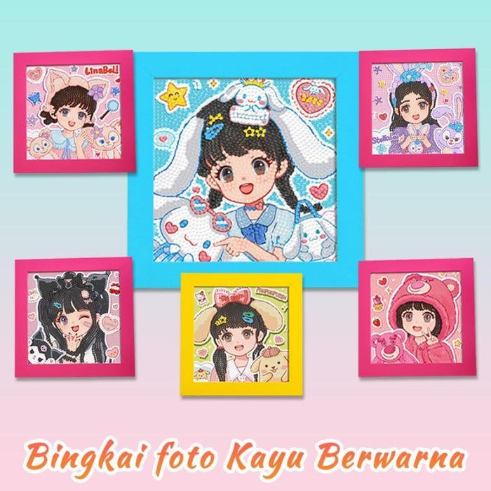 

READY STOK DIAMOND PAINTING SANRIO GIRL LUCU WARNA FRAME 18X18CM MAINAN EDUKASI ANAK LUKISAN HADIAH