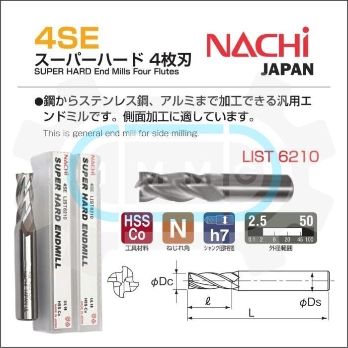 End Mill / EndMill Nachi 4 Flute HSS 16MM 17MM 18MM 19MM 20MM
