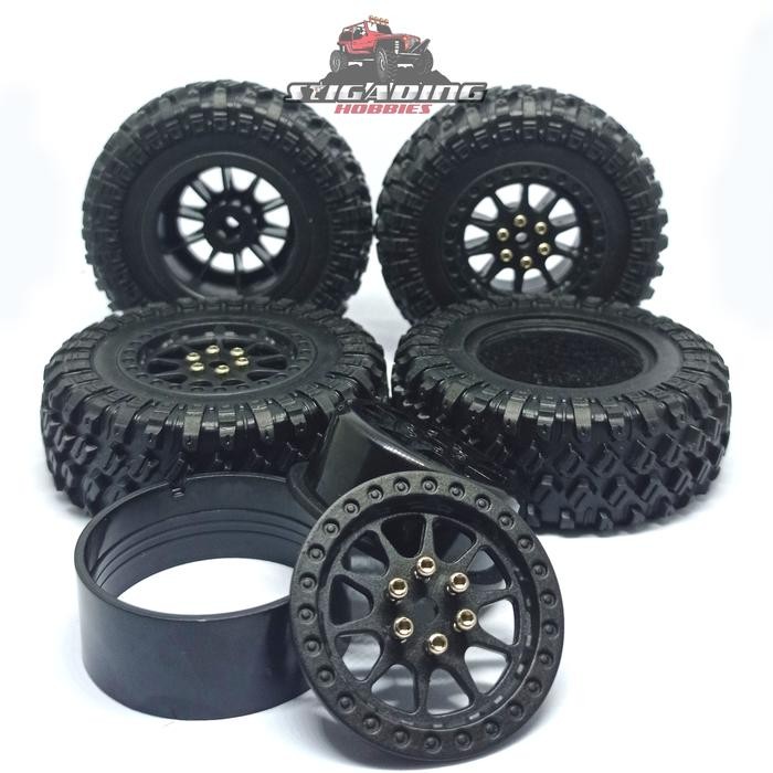 BAN SOFT MN WPL + VELG BEADLOCK PLASTIK MN D90 MN99 WPL C34 C14