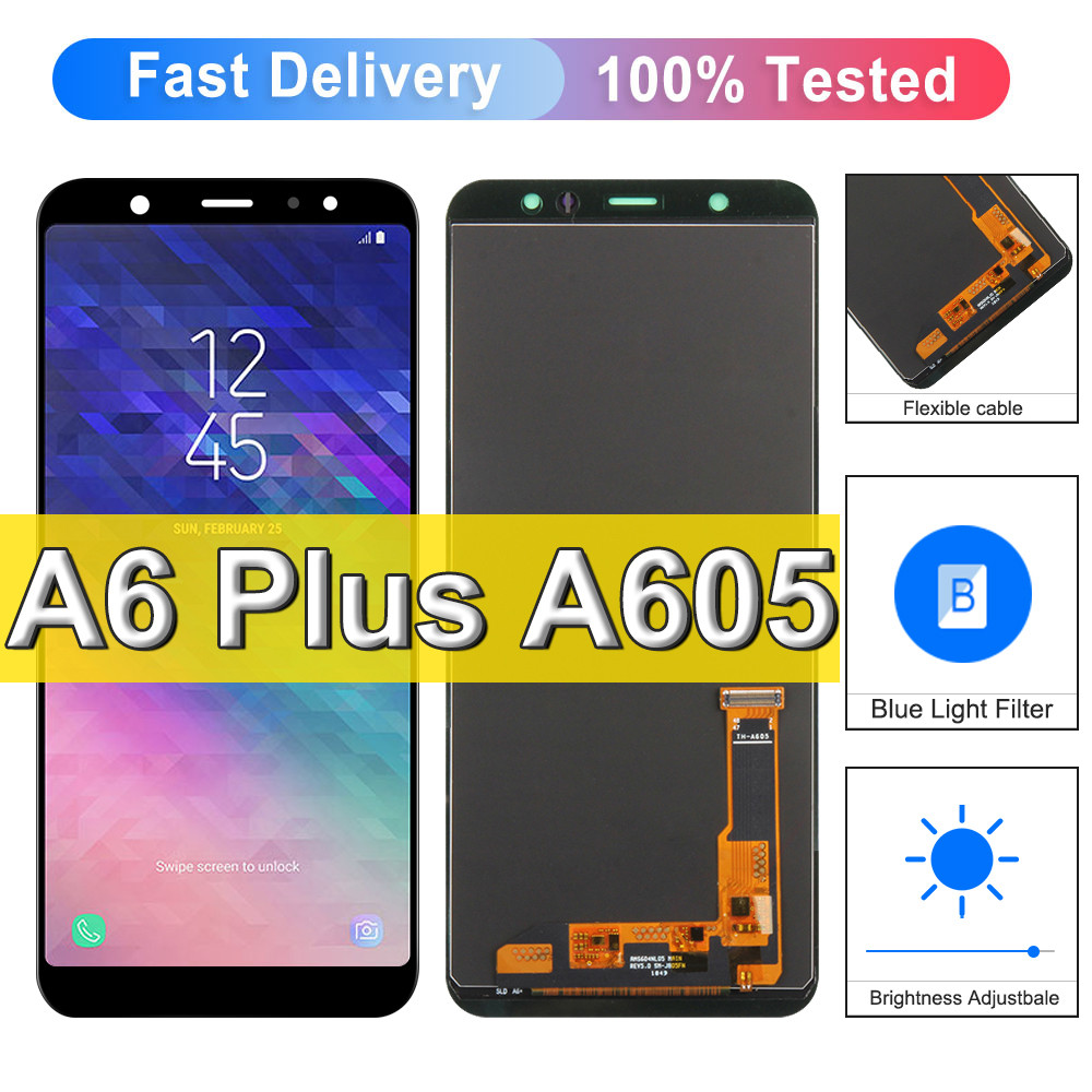 For Samsung Galaxy A6 Plus 2018 A605 LCD Display Touch Screen Digitizer Assembly For Samsung A6 Plus