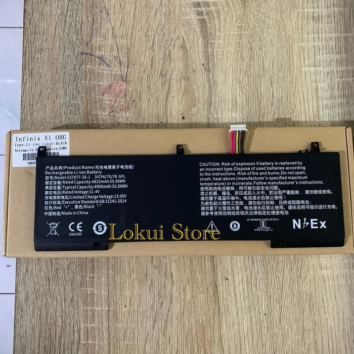 Baterai Battery Infinix Inbook X1 X1 Pro i3 i5 i7 537077-3S