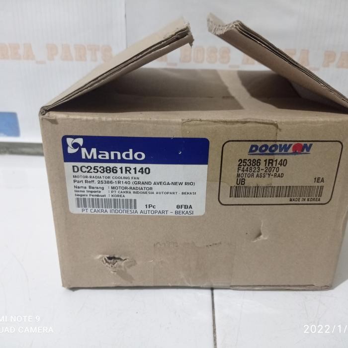 Motor Fan Radiator Hyundai Grand Avega 2011-2013