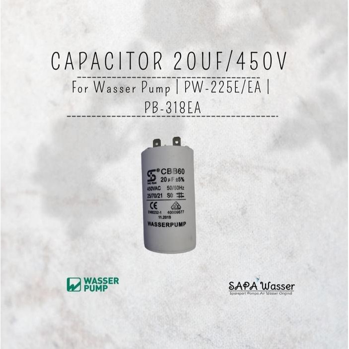 Capacitor 20Uf /450V For Pompa Wasser PW-225E/EA PB-318EA