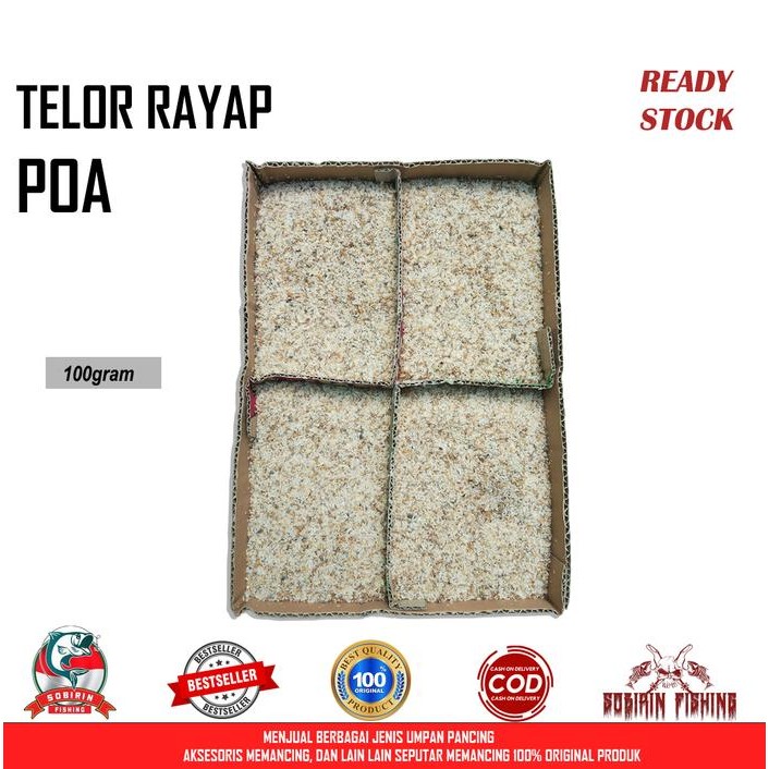 Poa/Telur Rayap 100gram - Campuran umpan pancing Poa super kering *