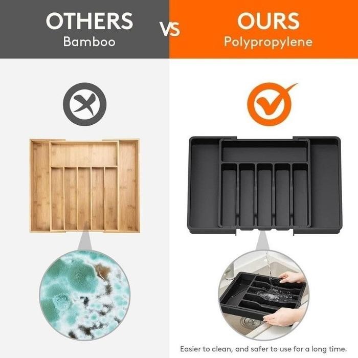 Vixplorn Expandable Cutlery Tray Cutlery Storage Untuk Box /Extendable Drawer Knife Cutlery