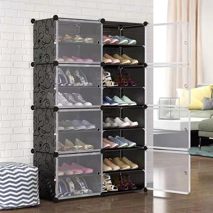 Tidy Tribe Rak Sepatu Tertutup Kotak Sepatu Portable Lemari Sepatu Tempat Penyimpanan Kotak Sepatu