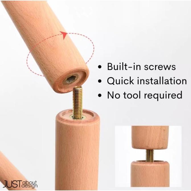 Standing Hanger Kayu Gantungan Baju Topi Tas Serbaguna Gantungan Kayu