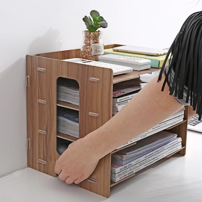 

Rak Buku Atas Meja Kantor Rack Bookshelf Dekor Kertas HVS Dokumen File