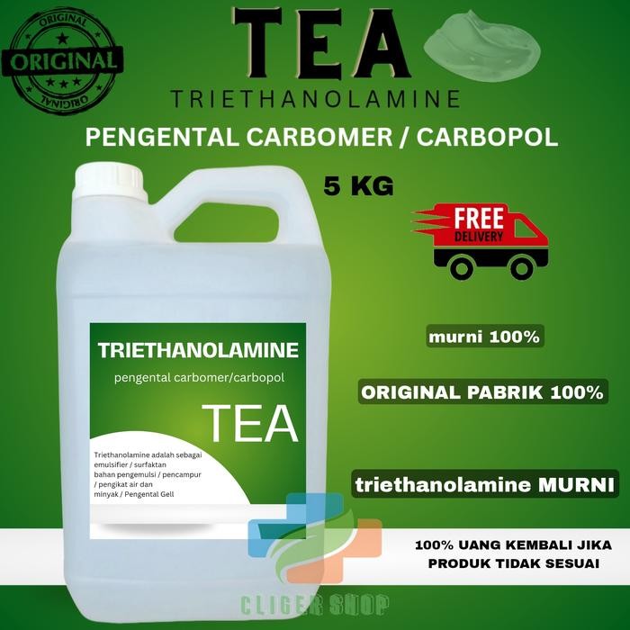 

TEA Triethanolamine 5 KG / TEA 5 KG / Pengental Carbomer/Carbopo