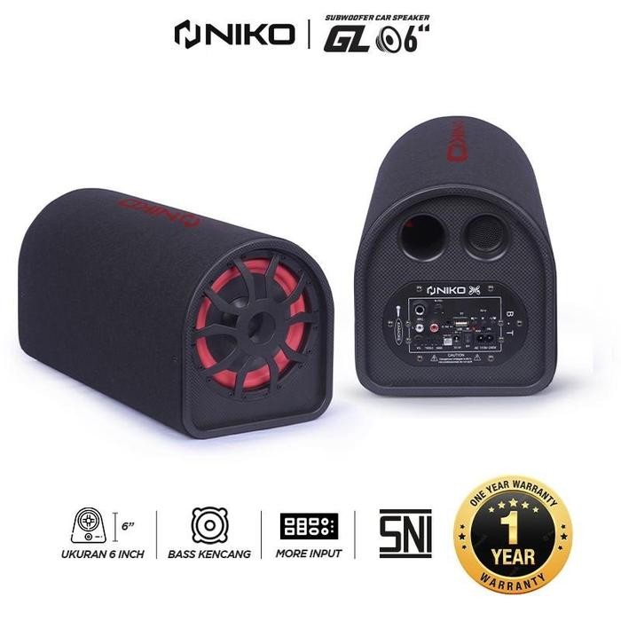 Speaker Portable Niko Gl 6 Subwofer 6 In Mobil Tabung Bluetooth Usb