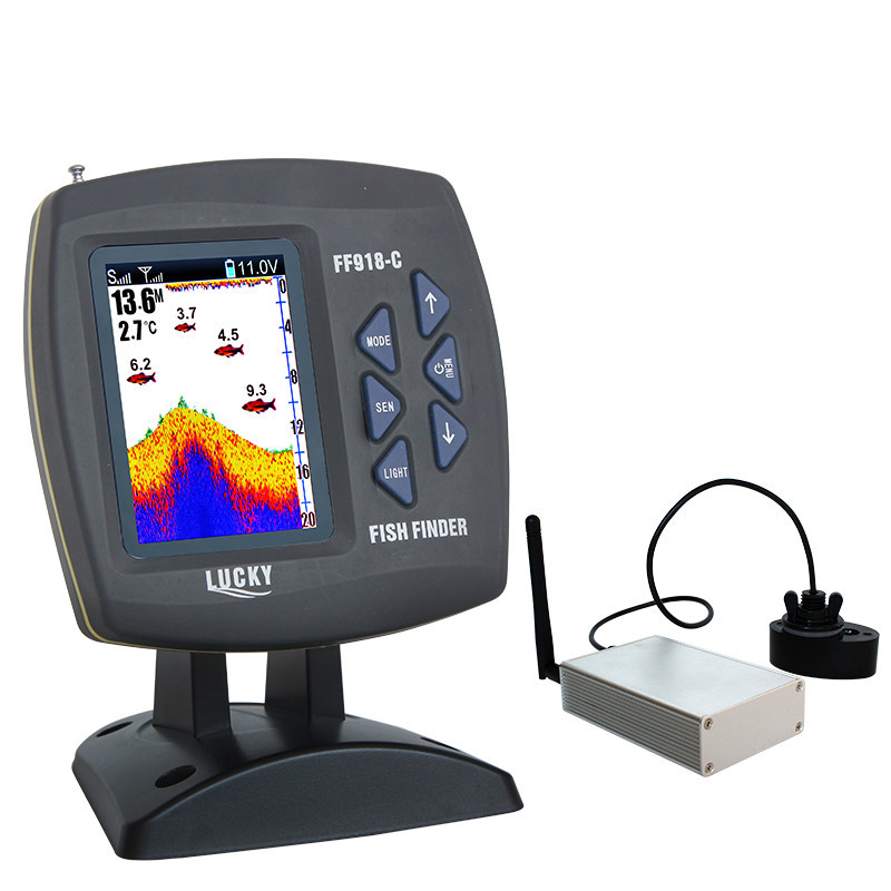 LUCKY FF918-CWLS New Wireless Fish Finder for Fishing Boats 980 ft Range 45 Degree Wireless